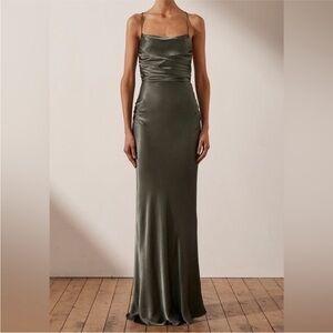 Shona Joy La Lune lace back maxi Dress Olive size 4
